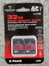 Stealth Cam 32GB SD Card 2 Pack High Speed Data Transfer for Trail Cameras