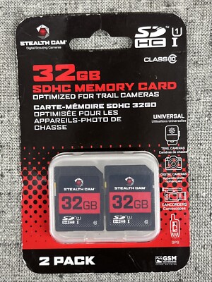 Stealth Cam 32GB SD Card 2 Pack High Speed Data Transfer for Trail Cameras