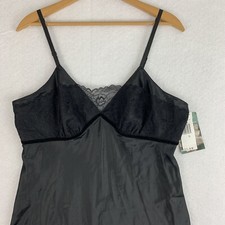Cinema Etoile Nighty Womens XL Black Satin Sleepwear Lingerie Babydoll Flaw