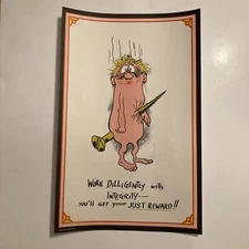 Work Diligently Just Reward poster 1971 11"x17.5" Yippy Inc