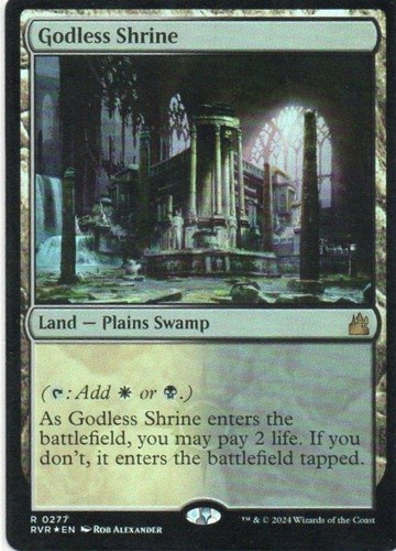 MTG FOIL Godless Shrine (Prerelease) (Edge of Eternities) - Promo