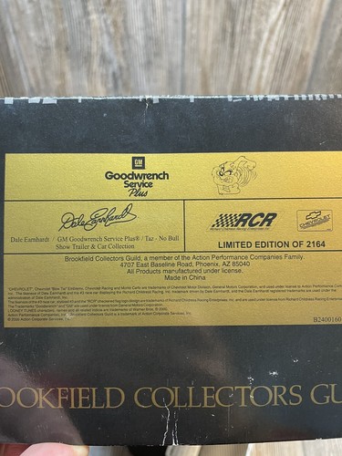 Brookfield Collectors Guild Dale Earnhardt GM Goodrich Taz- No Bull Set Nascar - Picture 18 of 22