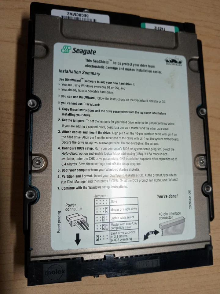 SEAGATE BARRACUDA ATA III 15 GB 7.2K 2MB ATA 3.5'' ST315310A IDE 40 PIN TESTED - Image 3 of 4