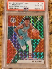 2019-20 Panini Mosaic Choice Red Green Prizm Ja Morant Rookie SSP PSA 10