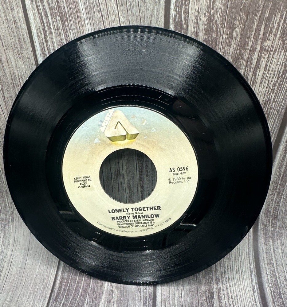 Barry Manilow 45 RPM Let's Hang On / No Other Love Arista Single Jukebox Record
