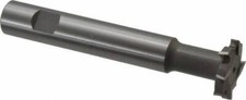 Made in USA 1-1/4" Diam, 1/4" Wide, High Speed Steel T-Slot Cutter 19/32" Nec...