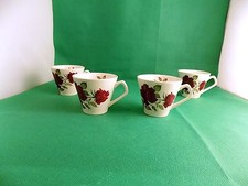 Lord Nelson Potery Red Roses Tea Cups x 4