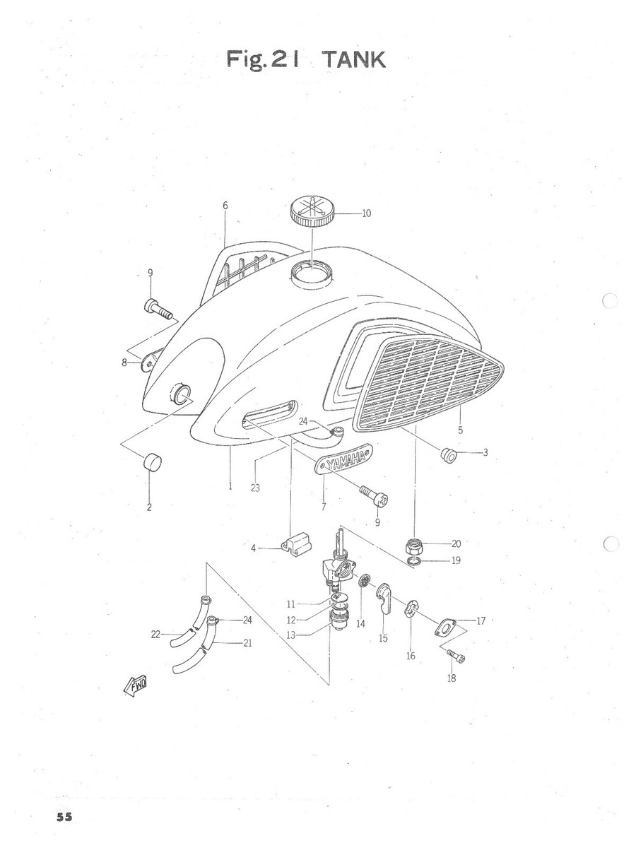 YAMAHA Parts Manual YL1 & YL1E 1965 1966 1967 1968 1969 1970