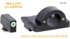AMERIGLO GL0CK Ghost Ring GL-125 Green Tritium Fast Acquisition Fits MOST GL0CKS