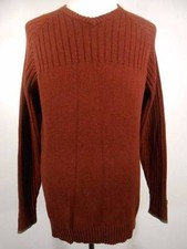 Warm Large Men's Burgundy Long Sleeve V-Neck Sweater