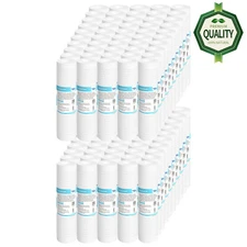 1-100 Pack 0.5/1/5 Micron 10"x2.5" Grooved Sediment Water Filter Whole House RO