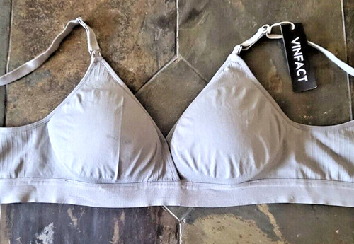Size XXL Vinfact Padded Wireless Plunge Nursing Bra with Removable Pads