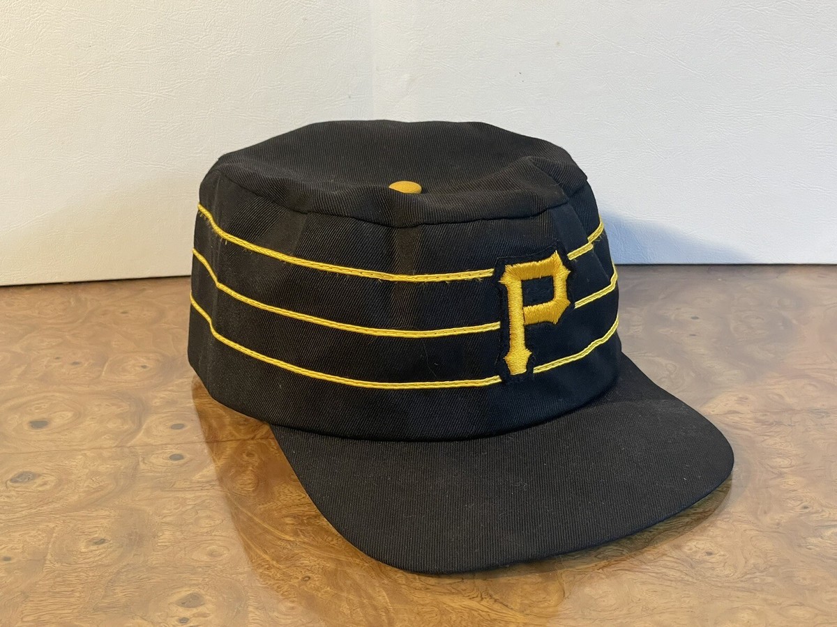 1970-80s Vintage Pittsburgh Pirates Black Pillbox Hat Cap Fitted