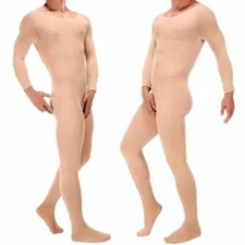 Men's Full Bodystockings Stretch Bodysuit Penis Sheath Jumpsuit Tights Pantyhose