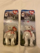 Maple The Bear-1999 McDonalds Ty Beanie Baby with rare errors 1993, OakBrook