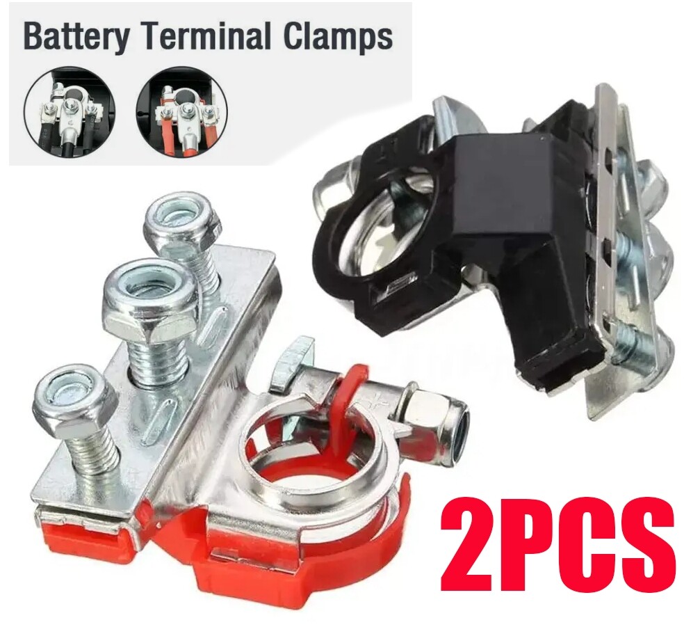 2Pcs Universal Caravan Battery Terminals Positive Negative Clamps  