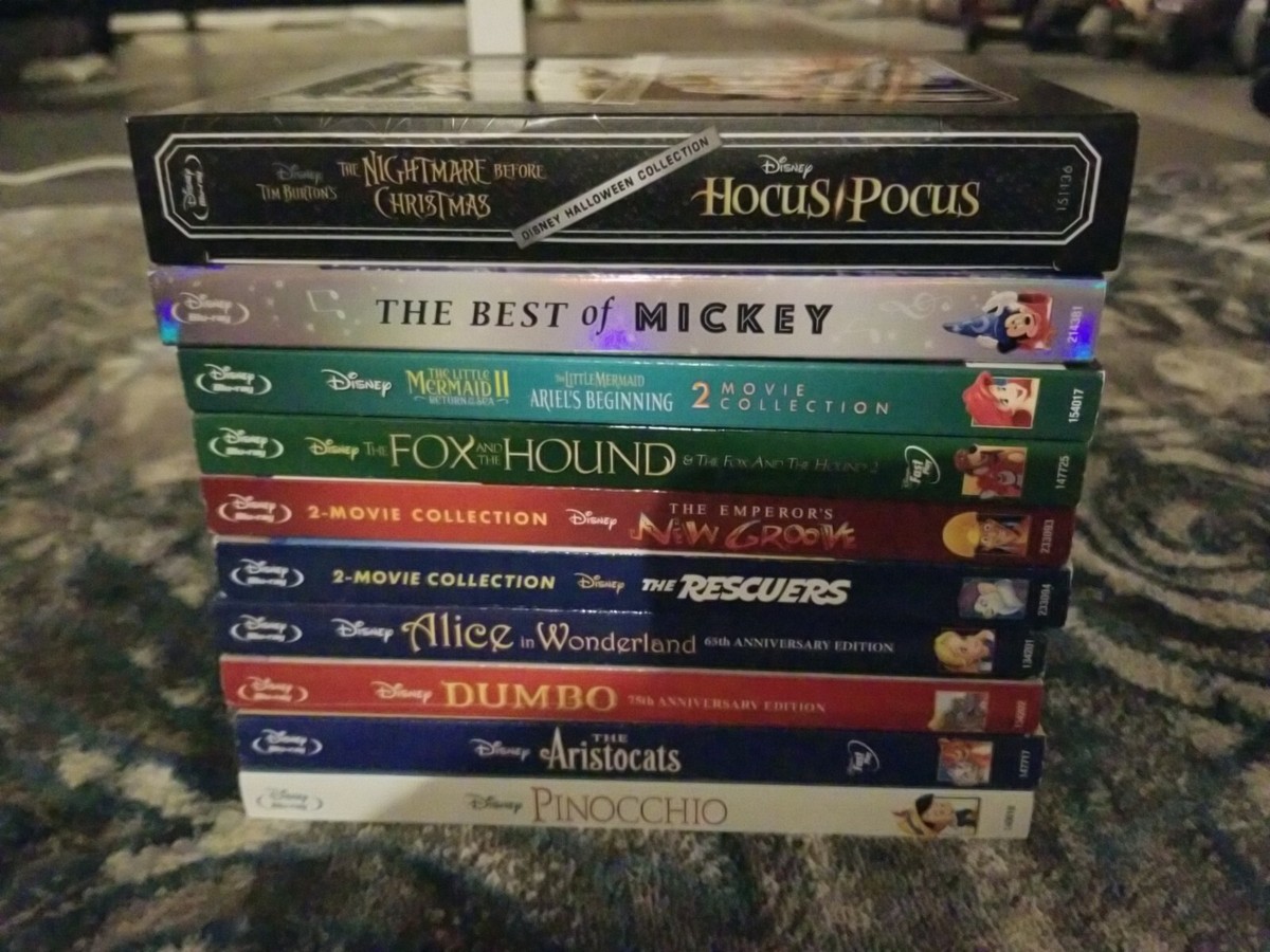 Disney 10 Movie bluray/DVD bundle lot +slipcovers. See pics for
