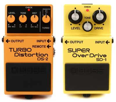 Boss DS-2 Turbo Distortion Pedal + Boss SD-1 Value Bundle