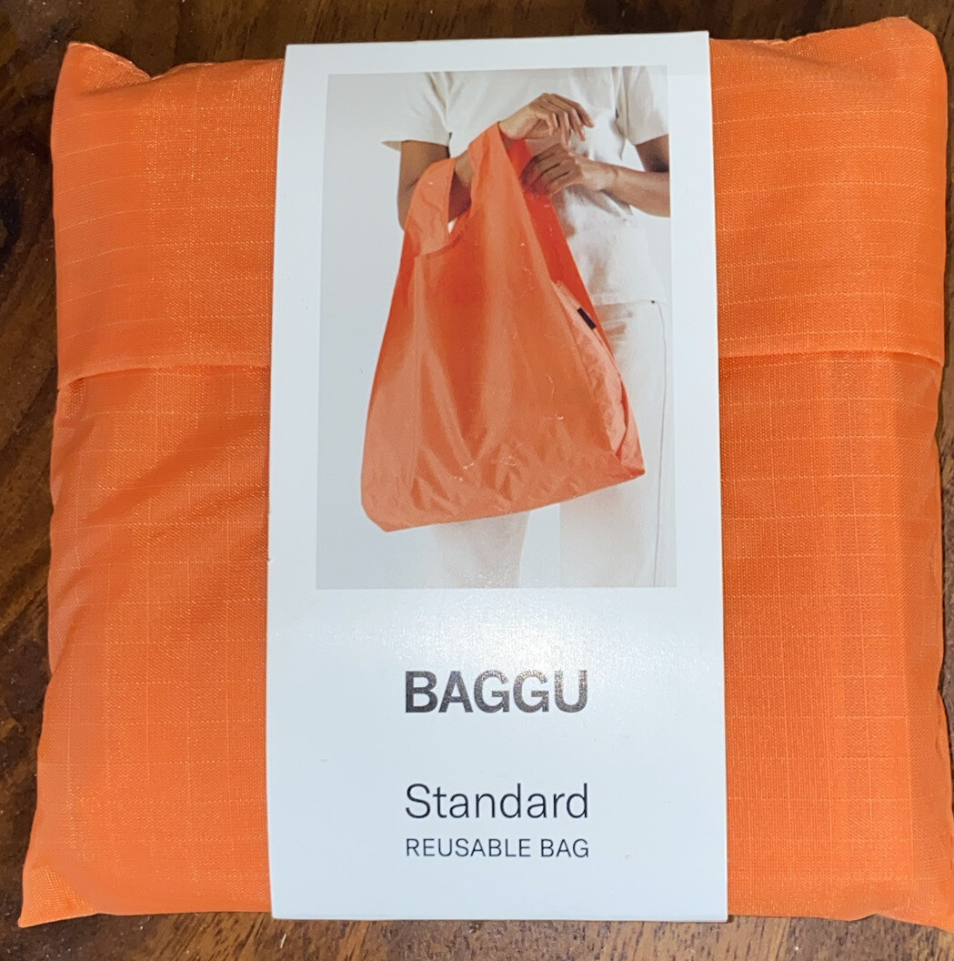 BAGGU ripstop nylon Daypack in Neon orange OG BAGGU Packable Backpack | Posy Handpicked Goods main image 4