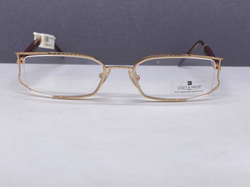 Gold Wood Eyeglasses Frames Woman Brown Wood Square Luxembourg Paris NP:408€ - Picture 2 of 12