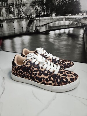 Steve Madden Textile Fabric Cheetah Pattern Lace Up Sneaker