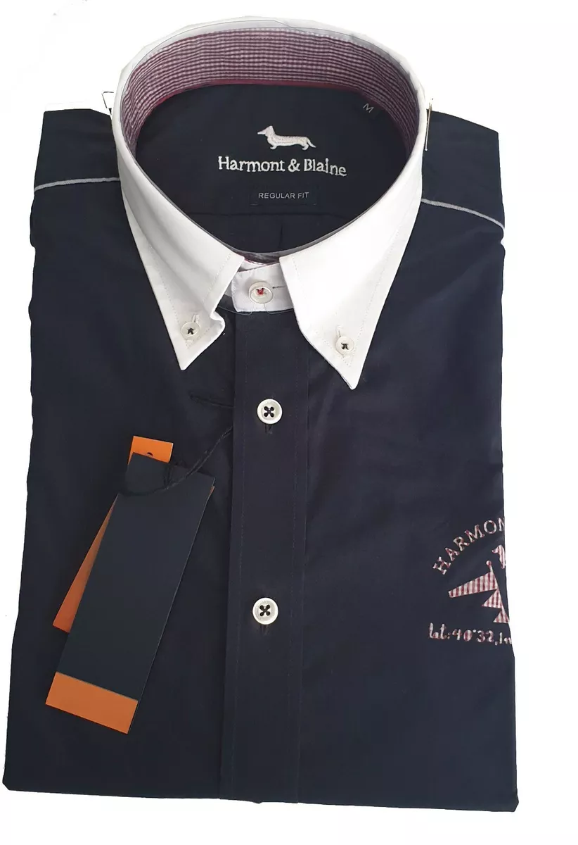 Harmont Blaine C075906912 Camicia in Cotone Uomo Blu 30 OCCASIONE