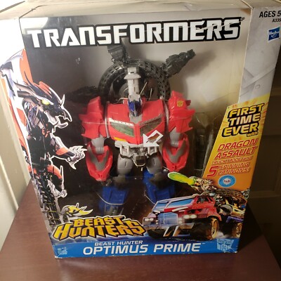 Transformers Leader Class Beast Hunter Optimus Prime Lights Dragon
