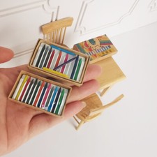 Dollhouse Colored Crayons 1:12 Scale Miniatures Art Groceries Accessories Lot