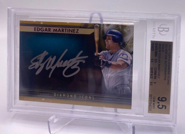 EDGAR MARTINEZ AUTO 1/1 2019 TOPPS DIAMOND ICONS BGS 9.5 10 SEATTLE MARINERS