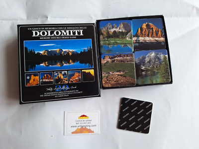 A memory game with pictures of the DOLOMITES 40 maps landscapes 20 photos