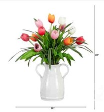 Nearly Natural Faux 23  Tulip Arrangement Great Mother  s Day Gift