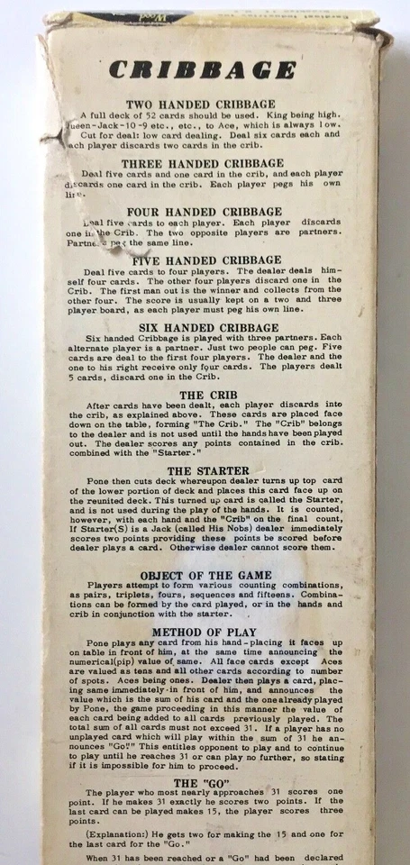 Vintage Cardinal Wood Cribbage 2 Player Board with 6 Pegs and Box  Awesome Board - Image 4 of 4