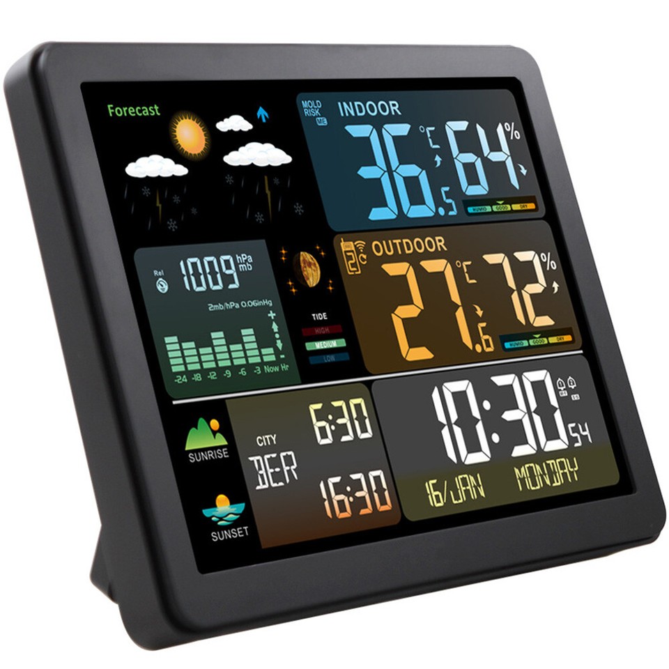 Digital Alarm Clock Temperature/Humidity Wireless Weather Station for