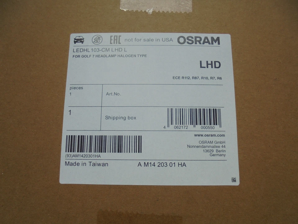 VW Golf 7 VII Hauptscheinwerfer links Osram Ledriving Hallogen  - Bild 3 von 4