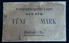 Germany, 5 Mark, KRIEGSGEFANGENEN-LAGER, Concentration Camp Money. Serial # 4537