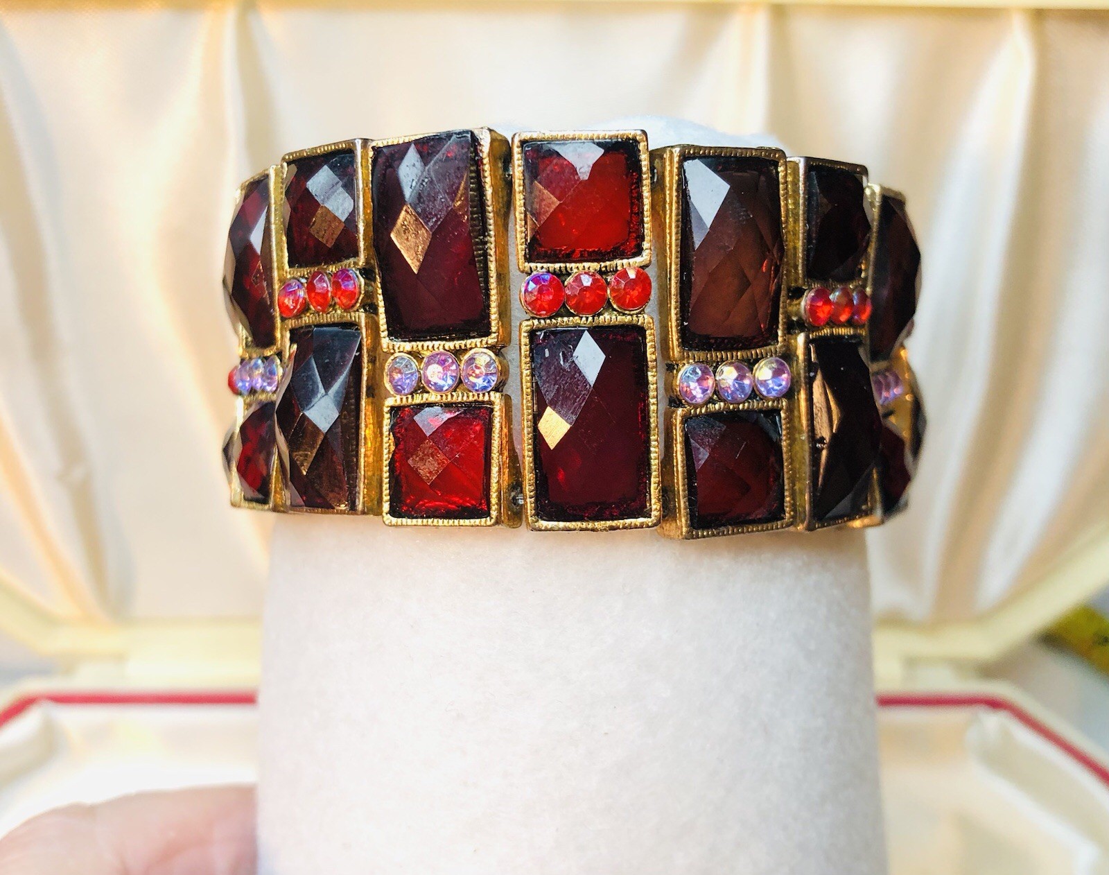 Red Stone Stretch Bracelet - image 2
