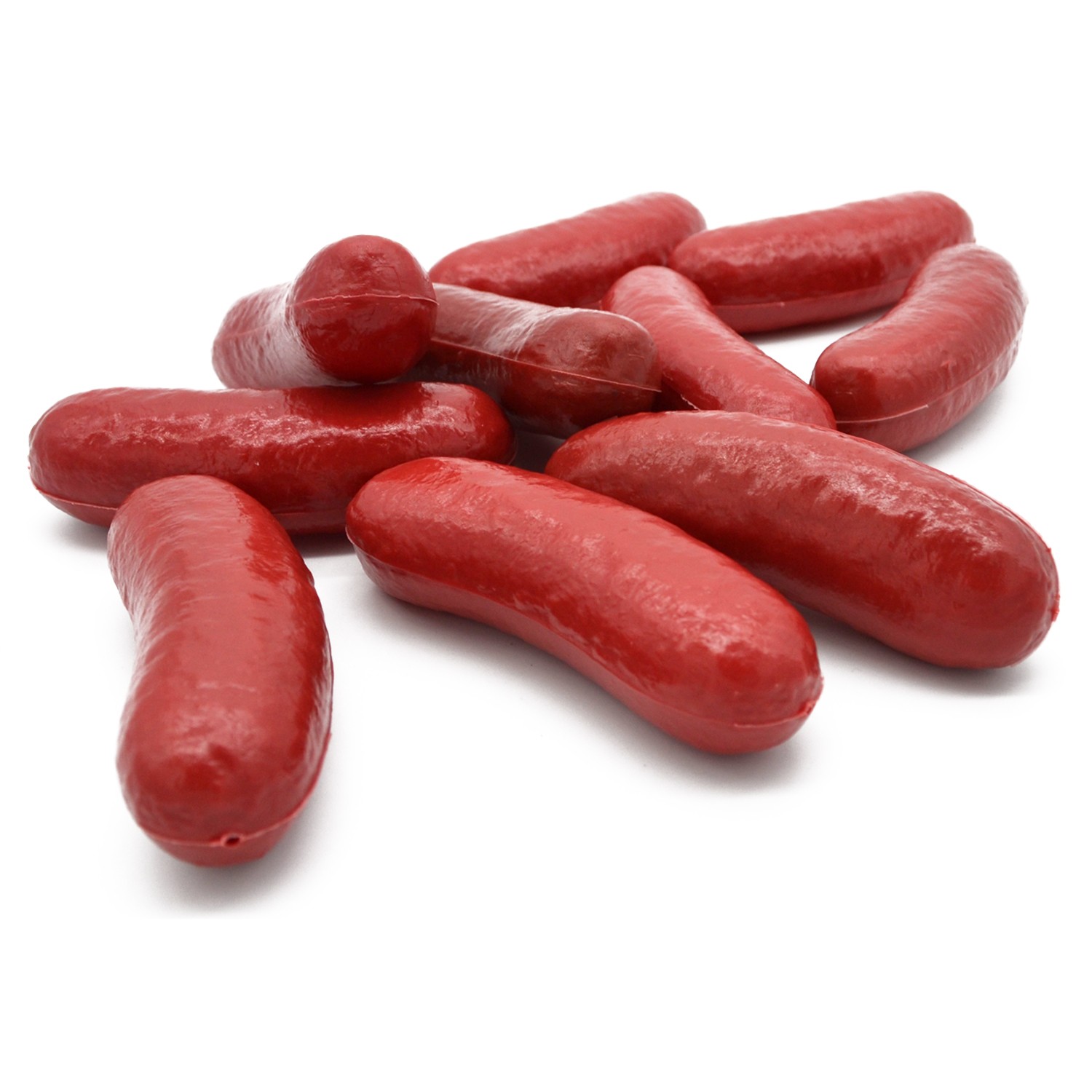 Attrappen 10 Stück Würstchen rot, Bockwürstchen, Fleischerei, Metzger,Schlachter