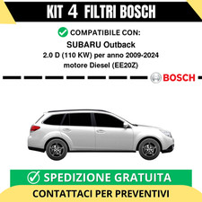 KIT BOSCH 4 Filtri tagliando per SUBARU Outback 2.0 D 110 kw Diesel 2009-2024