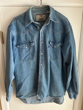 Vintage 1993 Levi Strauss Western Style Denim Shirt - Medium