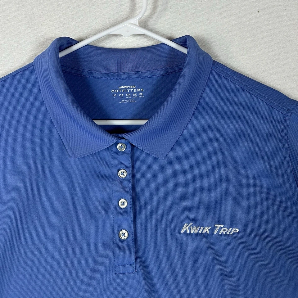 Camisa de trabajo Lands' End Kwik Trip para mujer 3X Plus logotipo bordado azul informal Top Foto 2 de 4