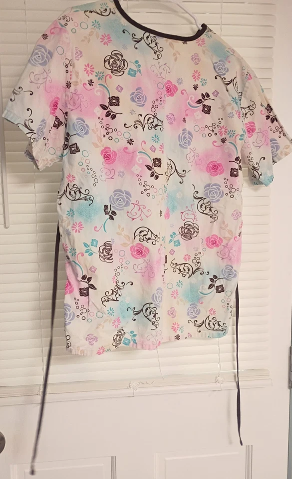 Sb Scrub Top Cherokee Pants 2 Front Pockets Multi Colored Top Solid Pants Size S - Image 3 of 4