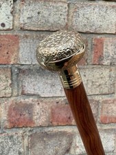 36'' Victorian Brass Handle Wooden Vintage Walking Cane Antique Style Stick