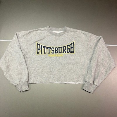 Pitt Panthers Women's Gray Cropped Sweatshirt Size Large NCAA