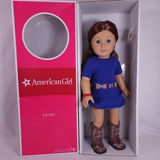 18" American Girl Doll 2013 GOTY Saige w/ Box, NIP Ring, Meet Dress, Bracelet