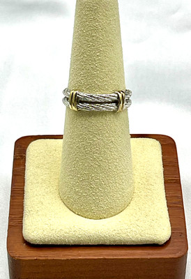 Solid 10k White and Yellow GOLD-LUX Inspired-Size 7 Luxury Brand Look Alike