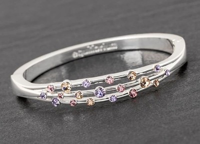 Joe Davies Equilibrium Bangle Bracelet Silver Plated Elegant Pastel Split Bangle