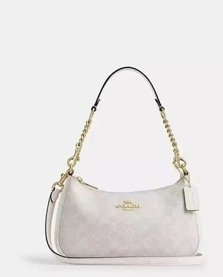 COACH Teri Shoulder Bag  in Signature Canvas white new