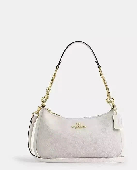 COACH Teri Shoulder Bag  in Signature Canvas white new
