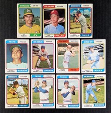 1974 Topps Baseball Lot 11 Cards