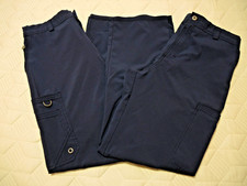 Lot of 2 Cherokee Infinty Mens Scrub Pants Zip Fly Cargo Pockets Navy Blue Sz M